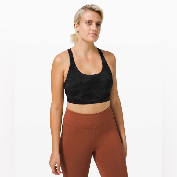 Lululemon Energy Bra Medium Support B-D cups: Heritage 365 Camo Deep Coal Multi - Picture 1 of 4